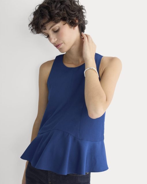 Sleeveless Peplum Top | Estate Blue