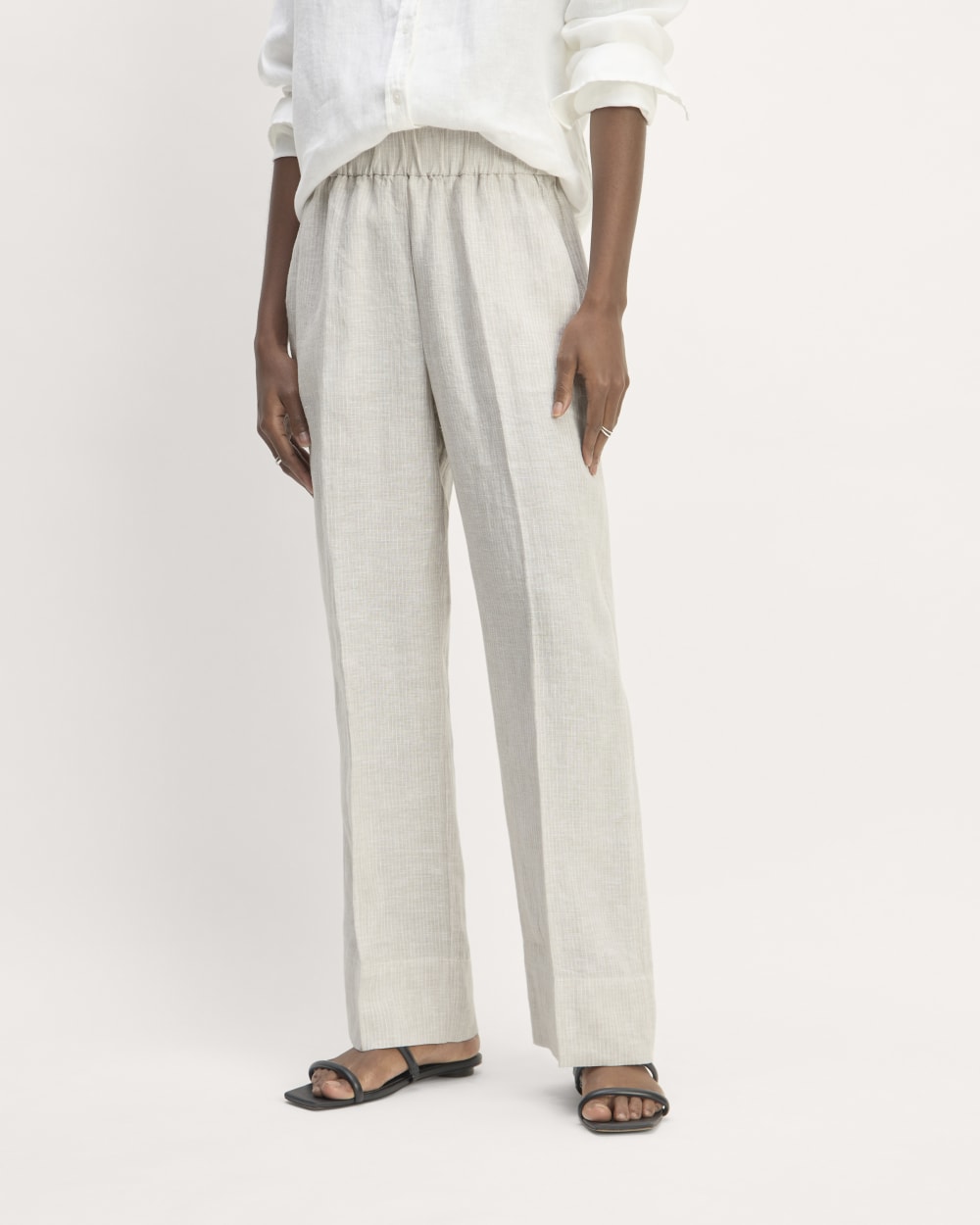 The Linen Easy Pant | Stone / White - Image 3