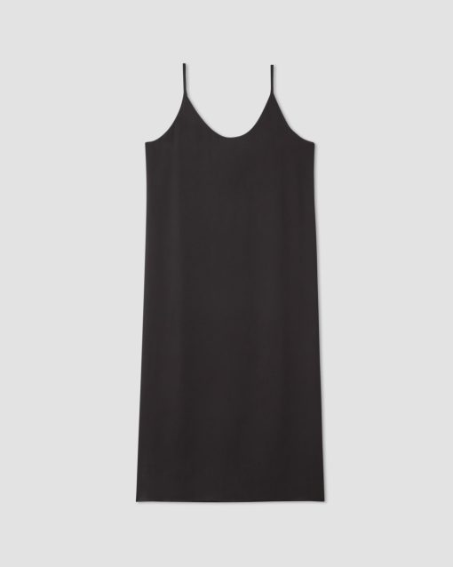 Alternative view of The Hammered Satin Slip Dress | Black