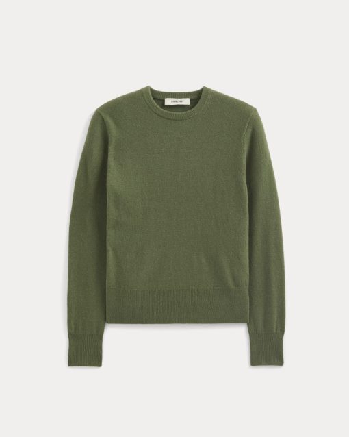 Alternative view of Cashmere Slim Crew Sweater | Forest Green