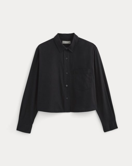 Alternative view of The Way-Short Shirt in Silky Cotton | Black