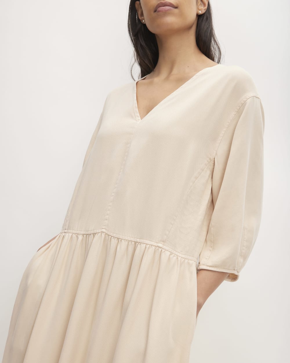 The TENCEL™ Puff-Sleeve Dress | Whisper Pink - Image 3