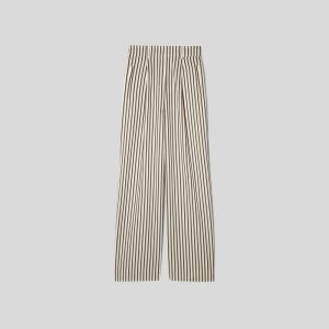 Alternative view of The Draper Pleated Pant in Buttersmooth | Ombre Stripe | 32 Inseam