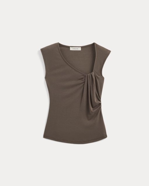 Alternative view of Asymmetrical Top in Butterluxe | Deep Taupe