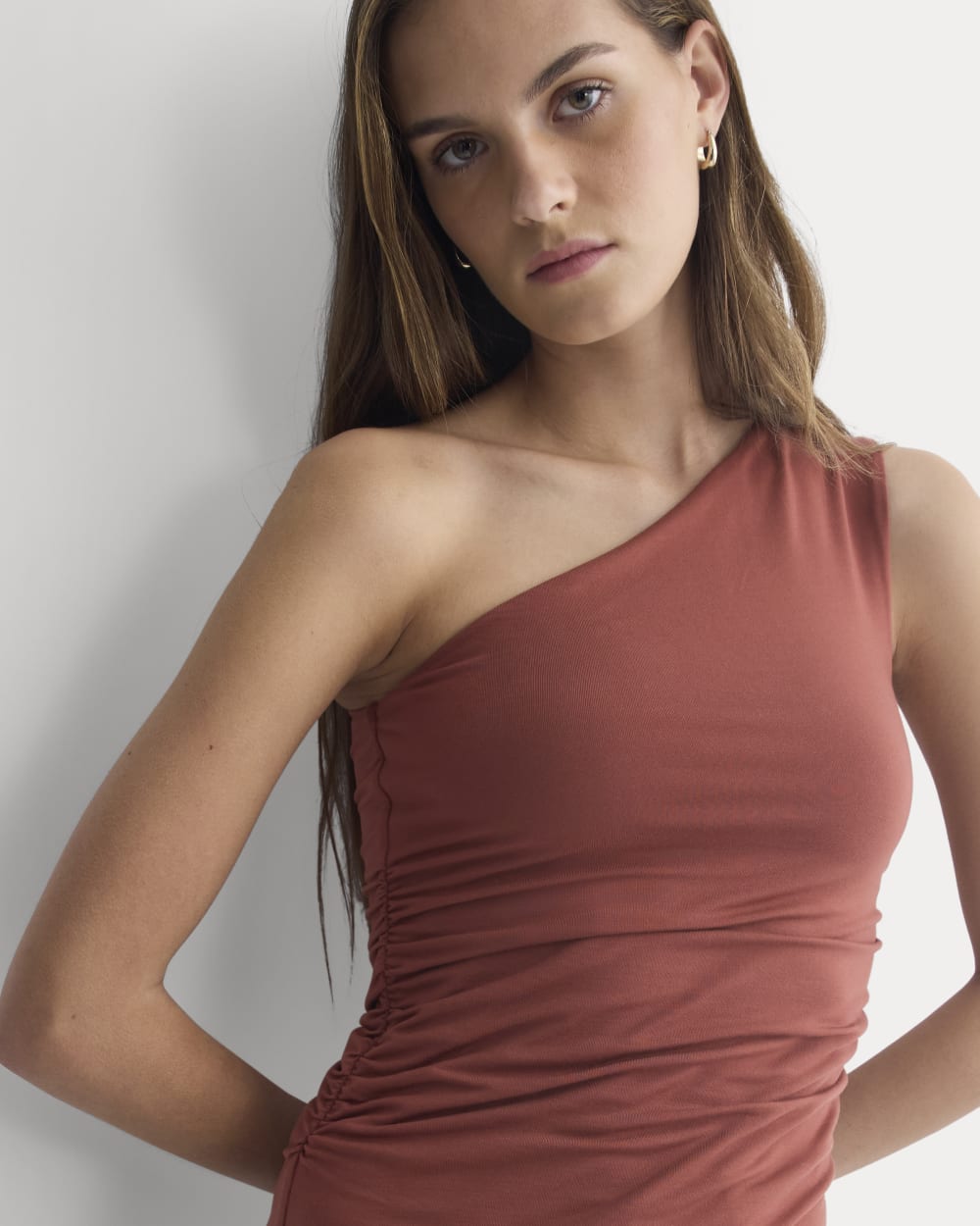 One-Shoulder Top | Henna Red