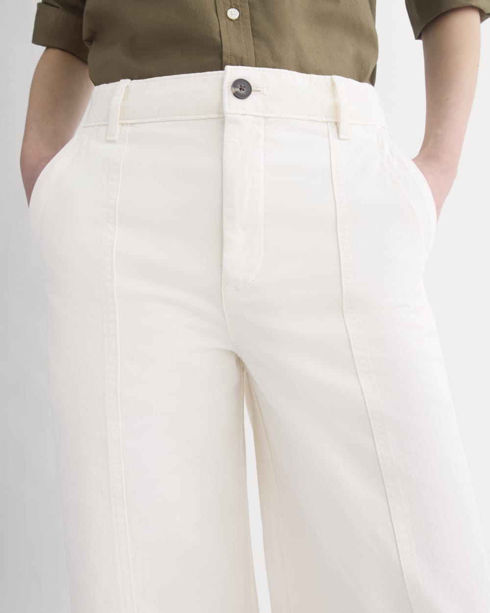 Seamed Wide-Leg Pant | Bone - Image 4