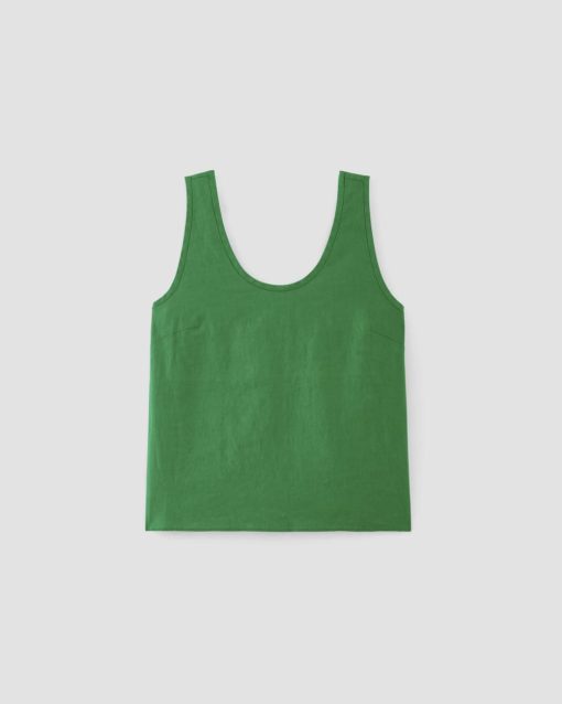 Alternative view of The Scoop Tank in Linen | Grass Green