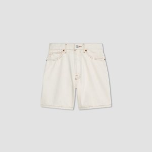 Alternative view of The A-Line Denim Short | Ecru