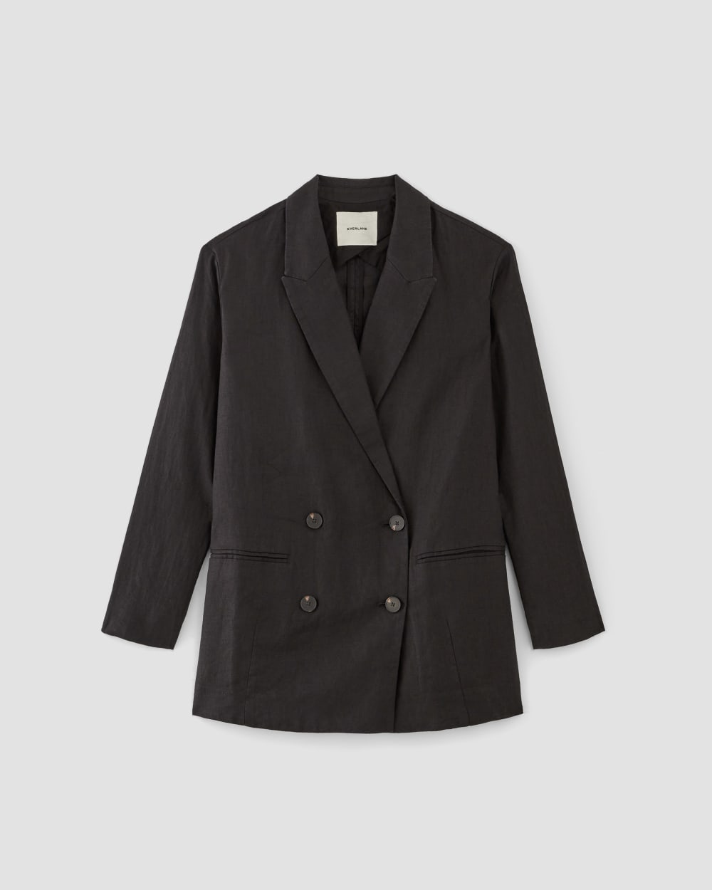 The Linen Double Breasted Blazer | Black - Image 2