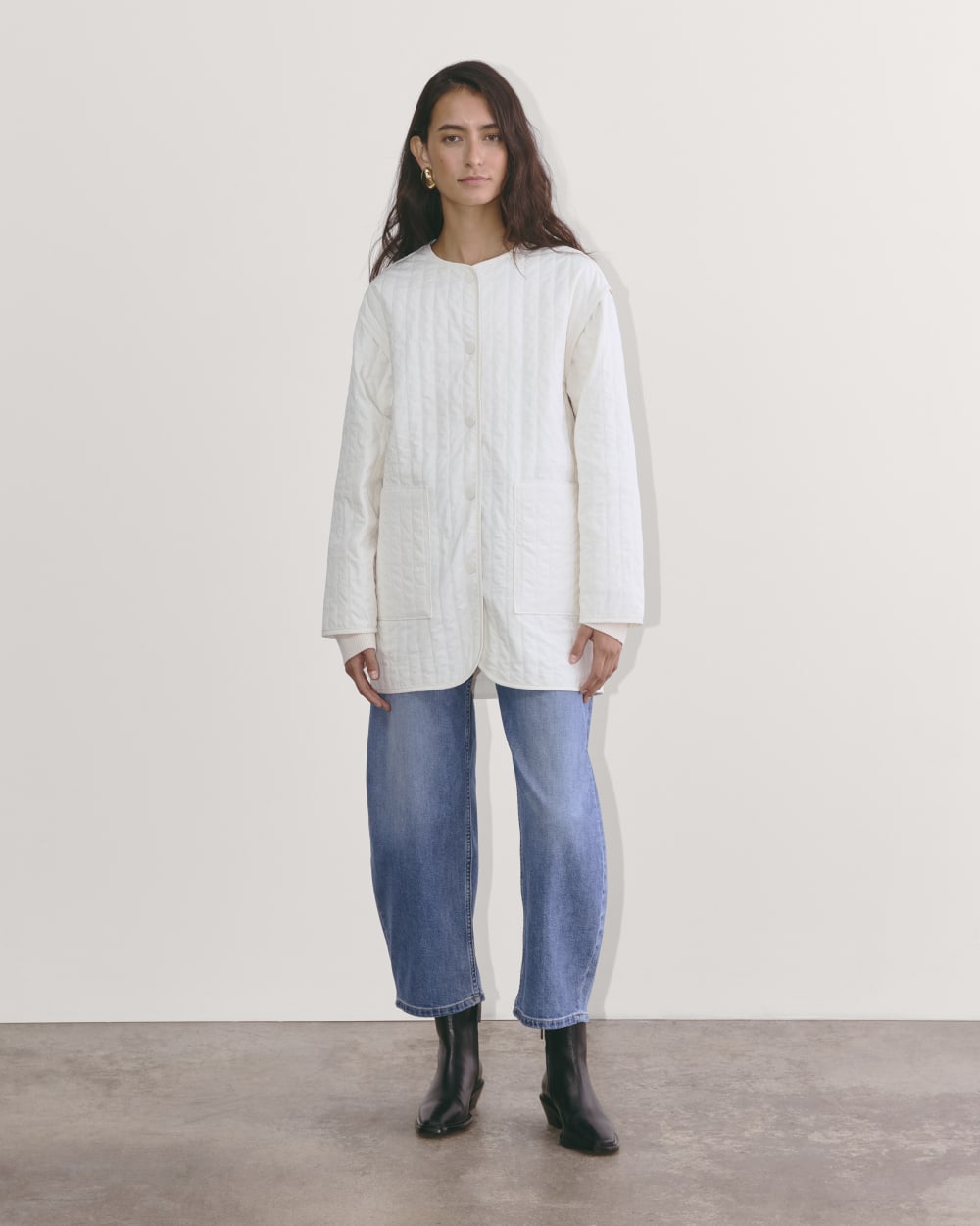 The Midi Quilted Liner | Bone - Image 6