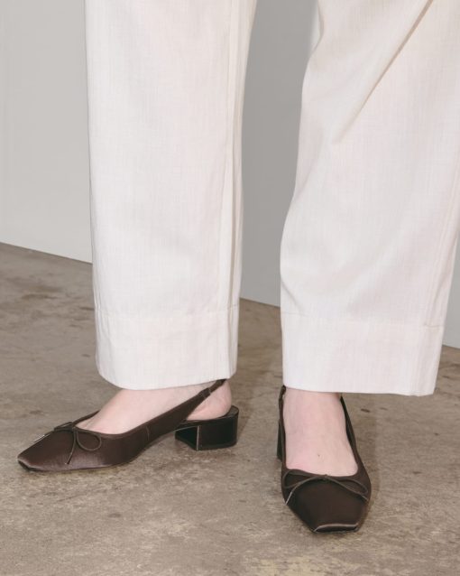 Alternative view of The Ballet Slingback Heel | Deep Brown Satin