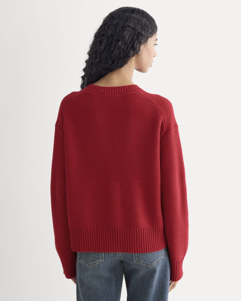 The Cotton Honeycomb Square Crew | Berry Red - Image 5
