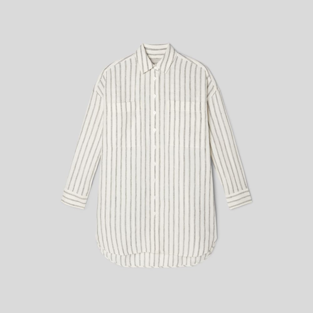 The Way-Long Linen Shirt | Black / Canvas Tan - Image 2