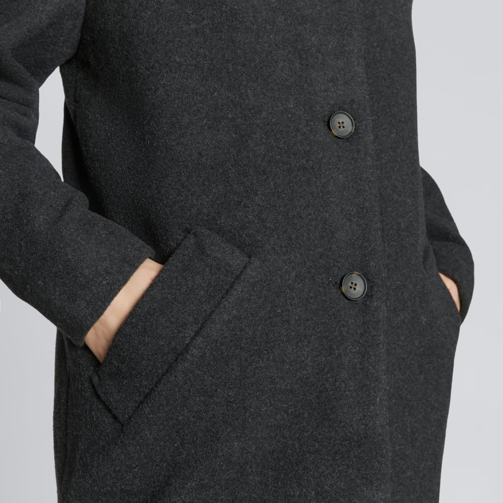 The Italian ReWool® Cocoon Coat | Heathered Black - Image 5