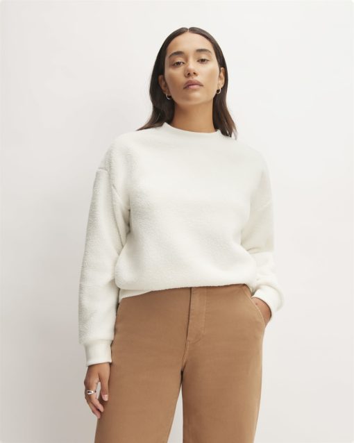 The ReNew Fleece Oversized Crew | Bone