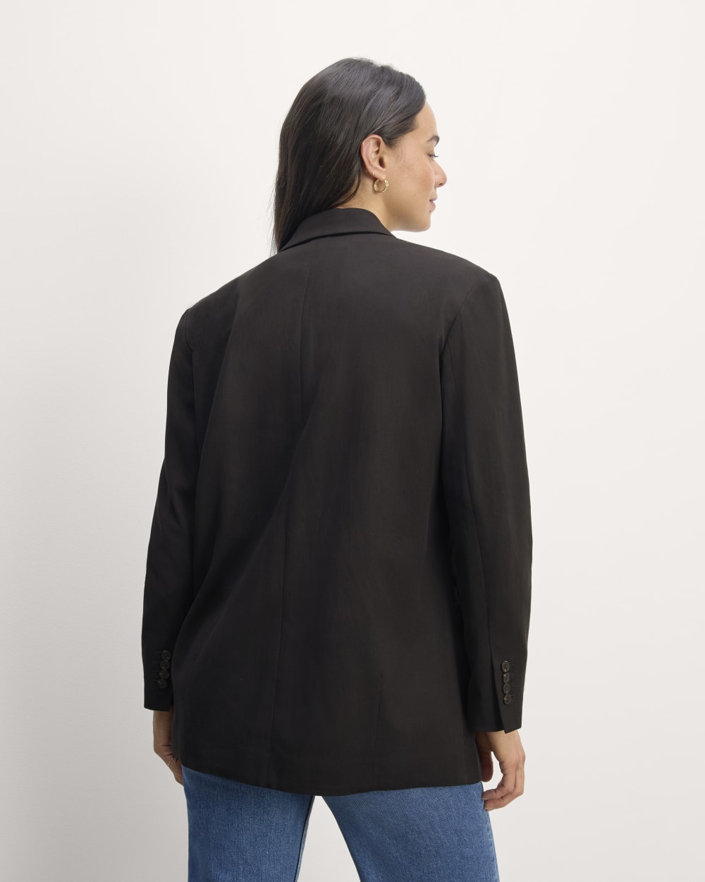 The Double-Breasted Blazer in Buttersmooth | Black - Image 6