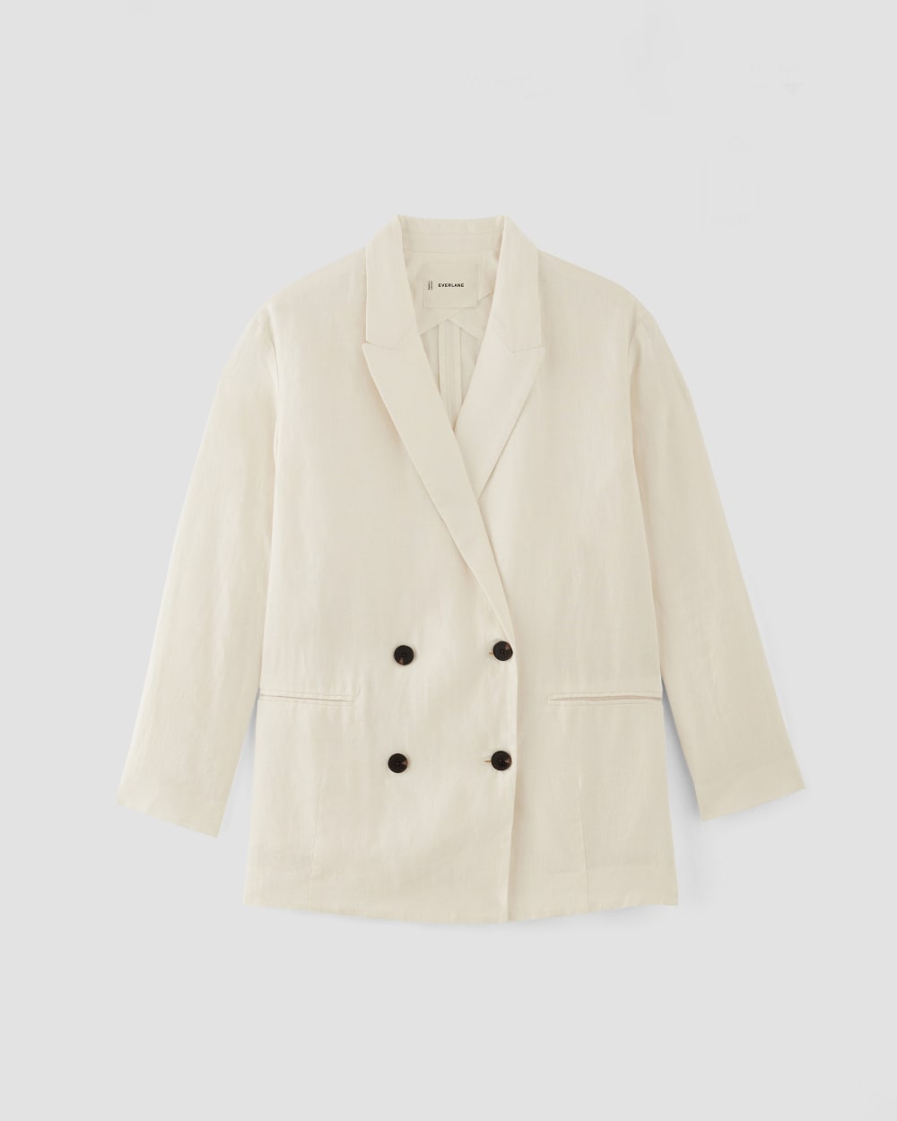 The Linen Double Breasted Blazer | Bone - Image 2