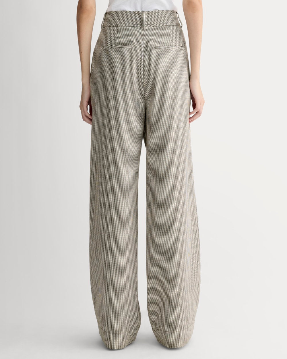 The Draper Pleated Pant in Buttersmooth | Deep Taupe Mini Gingham | 32 Inseam - Image 5