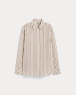 Alternative view of The Must-Have Shirt in Washable Silk | Bone / Dusky Rose