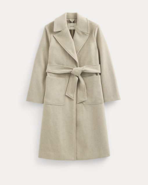 Alternative view of ReWool Belted Blanket Coat | Heather Wheat