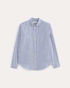 Alternative view of The Must-Have Shirt in Silky Cotton | Bone / Mazarine Blue