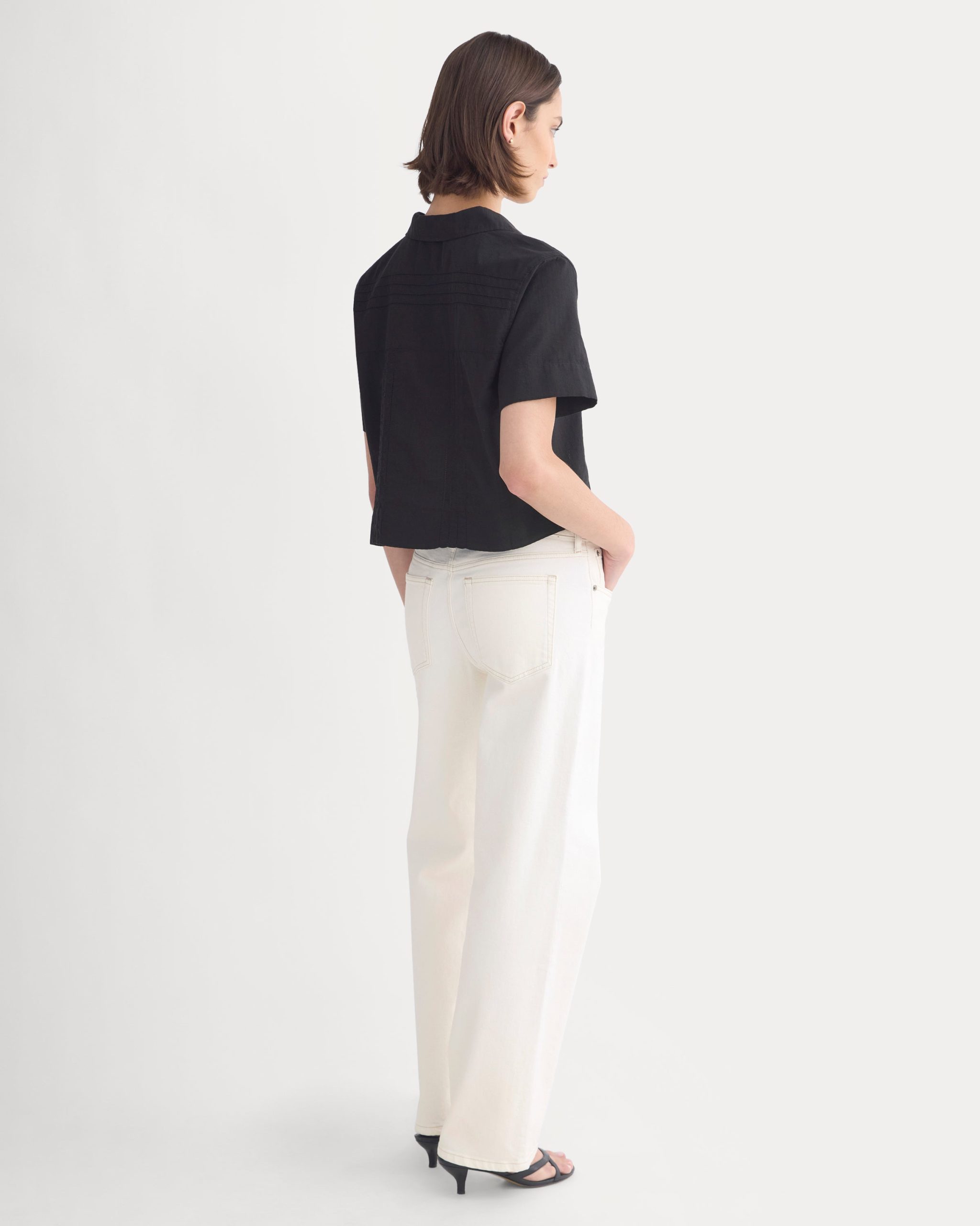 Cotton Gauze Resort Shirt | Black - Image 6