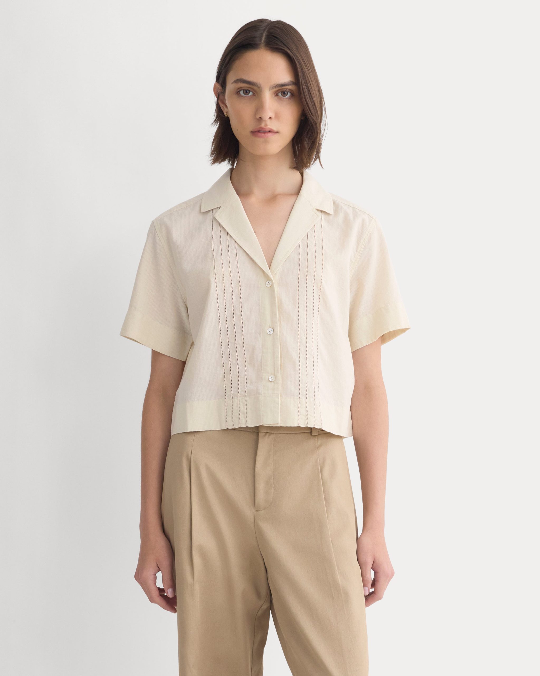 Cotton Gauze Resort Shirt | Birch - Image 6