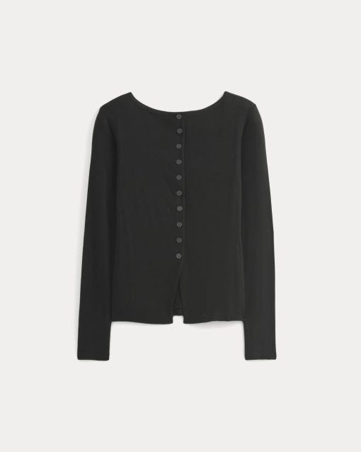 Alternative view of Button-Up Top in Butterluxe | Black