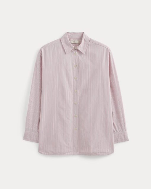 Alternative view of The Boyfriend Shirt in Ultrasoft Cotton | Pink / White