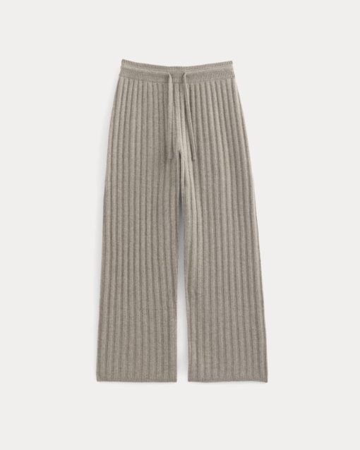 Alternative view of Straight-Leg Pant in Wool Cashmere | Oatmeal