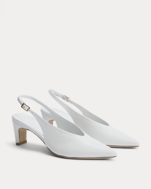 Alternative view of Pointed-Toe Slingback Heel | Snow