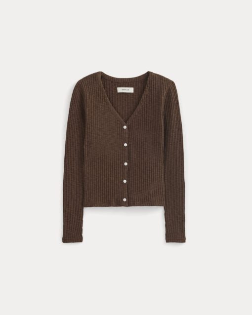 Alternative view of The Cozy Rib Cardigan | Dark Mahogany
