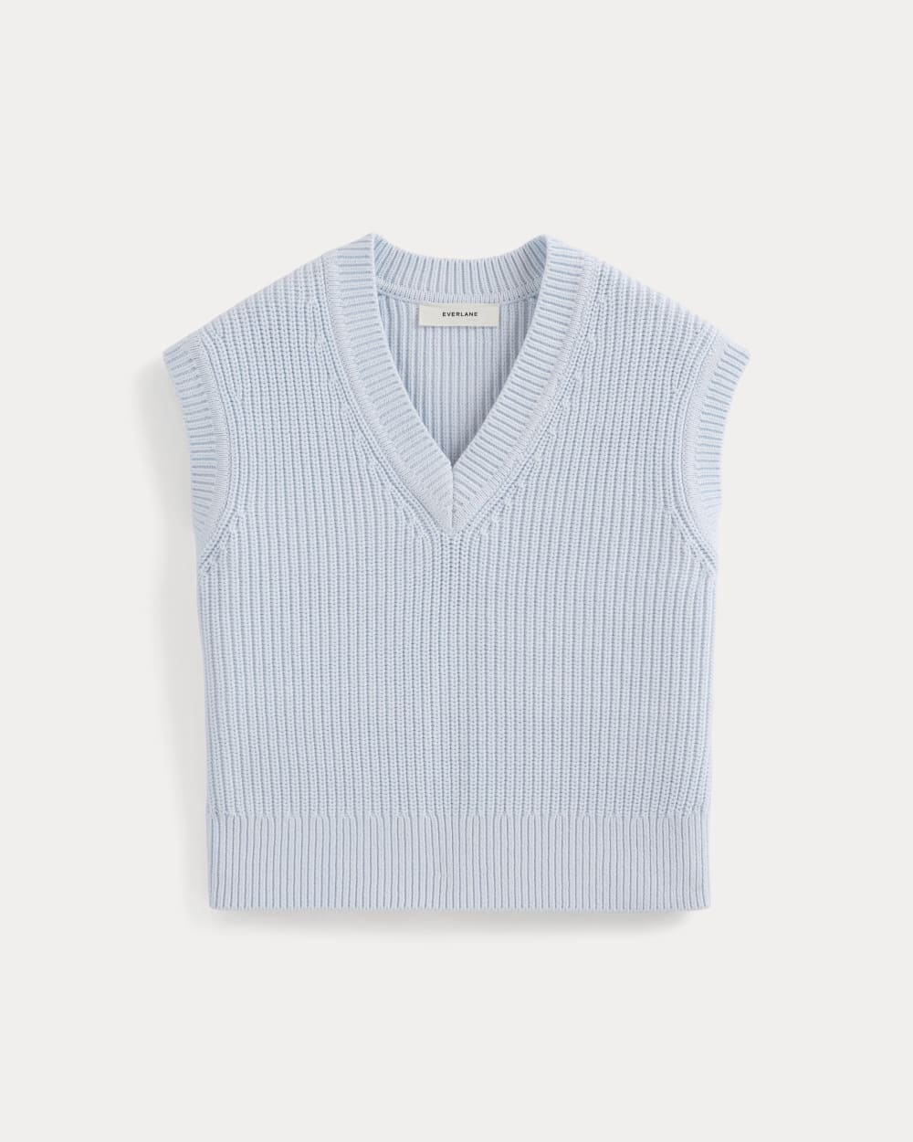 Ribbed V-Neck Vest in Everyday Cotton | Skywriting - Image 2