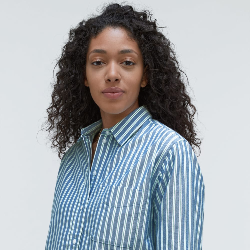 The Must-Have Oxford Shirt | Lapis Blue / Bright Jade / Optic White - Image 4