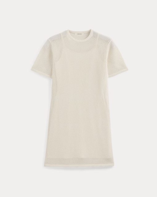 Alternative view of Mesh-Knit Short-Sleeve Dress | Bone