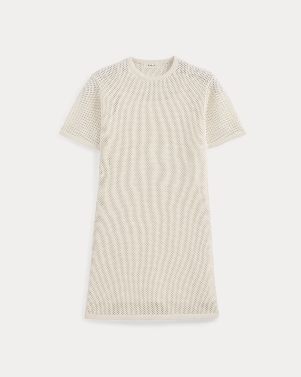 Mesh-Knit Short-Sleeve Dress | Bone - Image 2