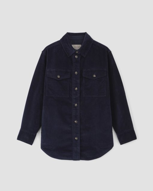 Alternative view of The Corduroy Oversized Shirt Jacket | Navy