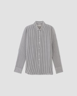 Alternative view of The Must-Have Shirt in Washable Silk | Black / White
