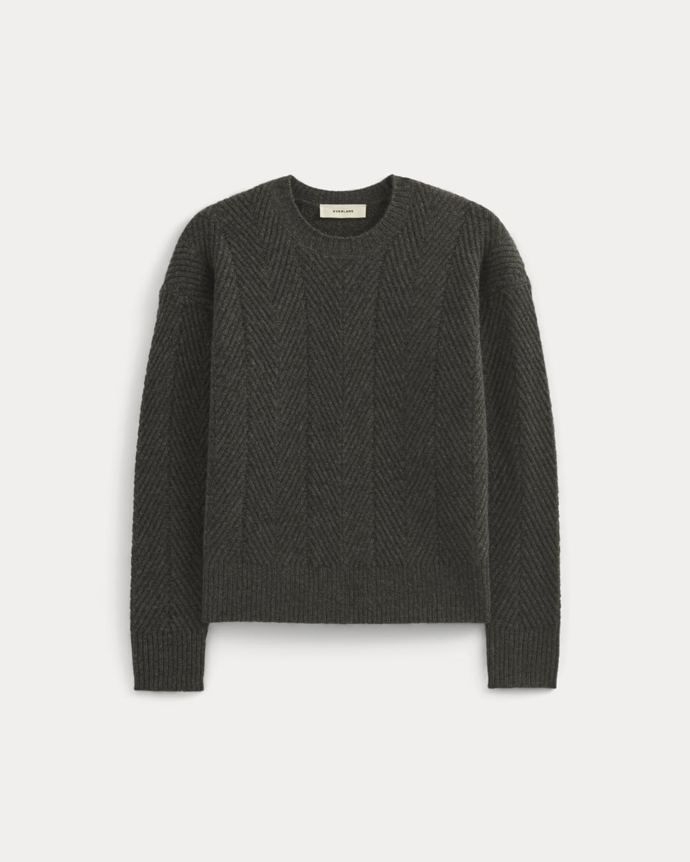 Cashmere Herringbone Sweater | Heather Charcoal - Image 2