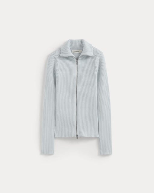 Alternative view of Full-Zip Ribbed Jacket in Everyday Cotton | Skywriting