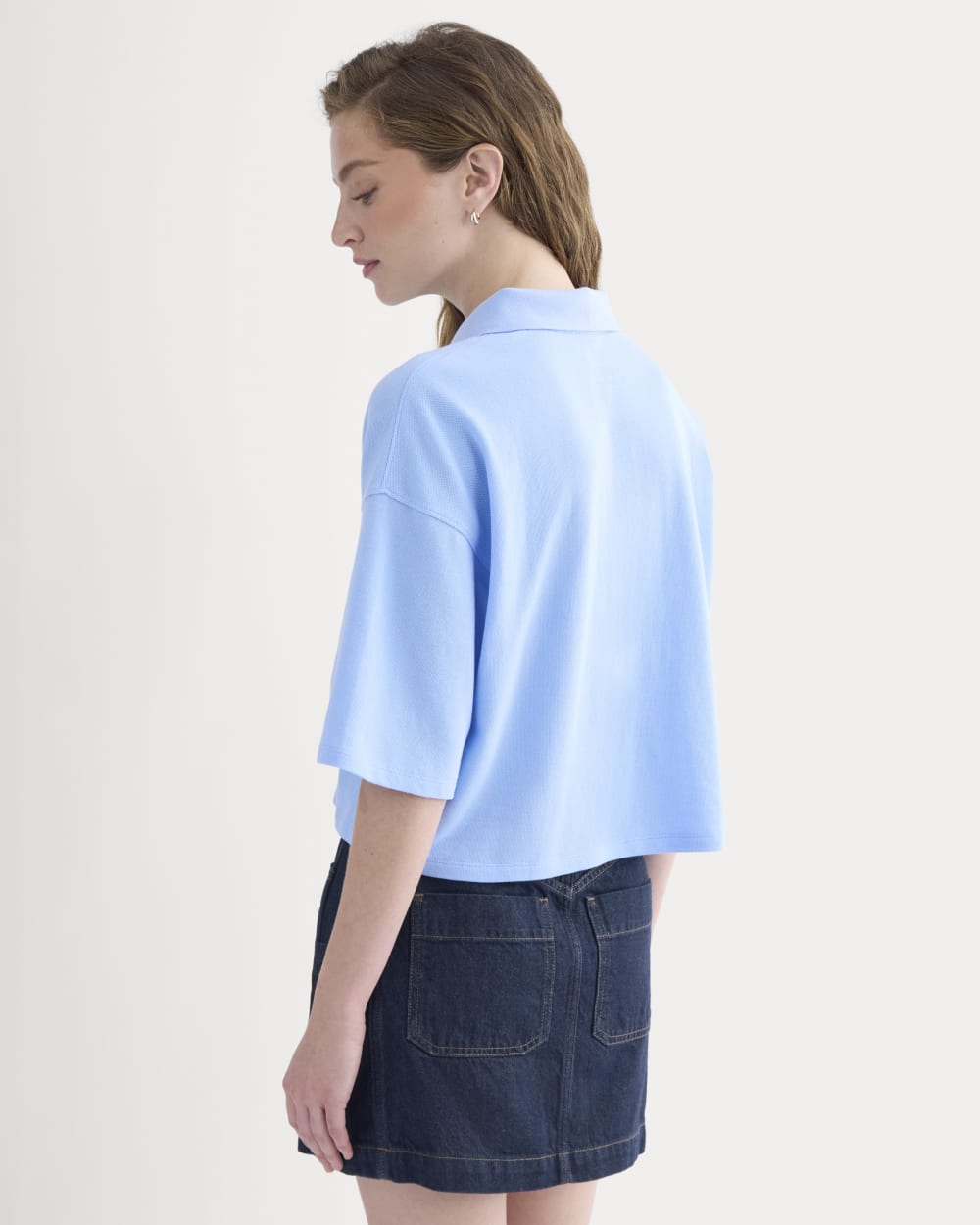 Pique Boxy Polo | Open Air Blue - Image 5