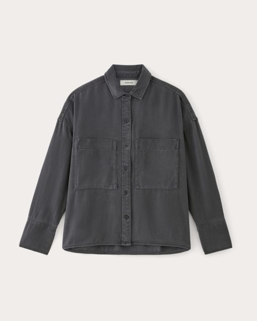 Alternative view of The Boxy Overshirt in Buttersoft | Graphite