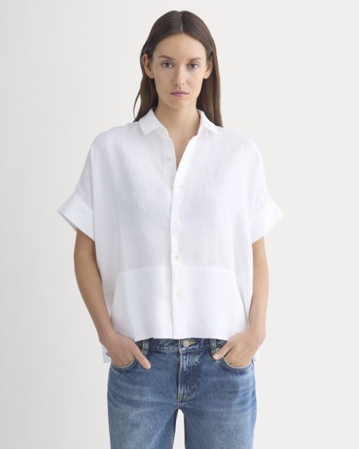 The Boxy Shirt in Linen | White