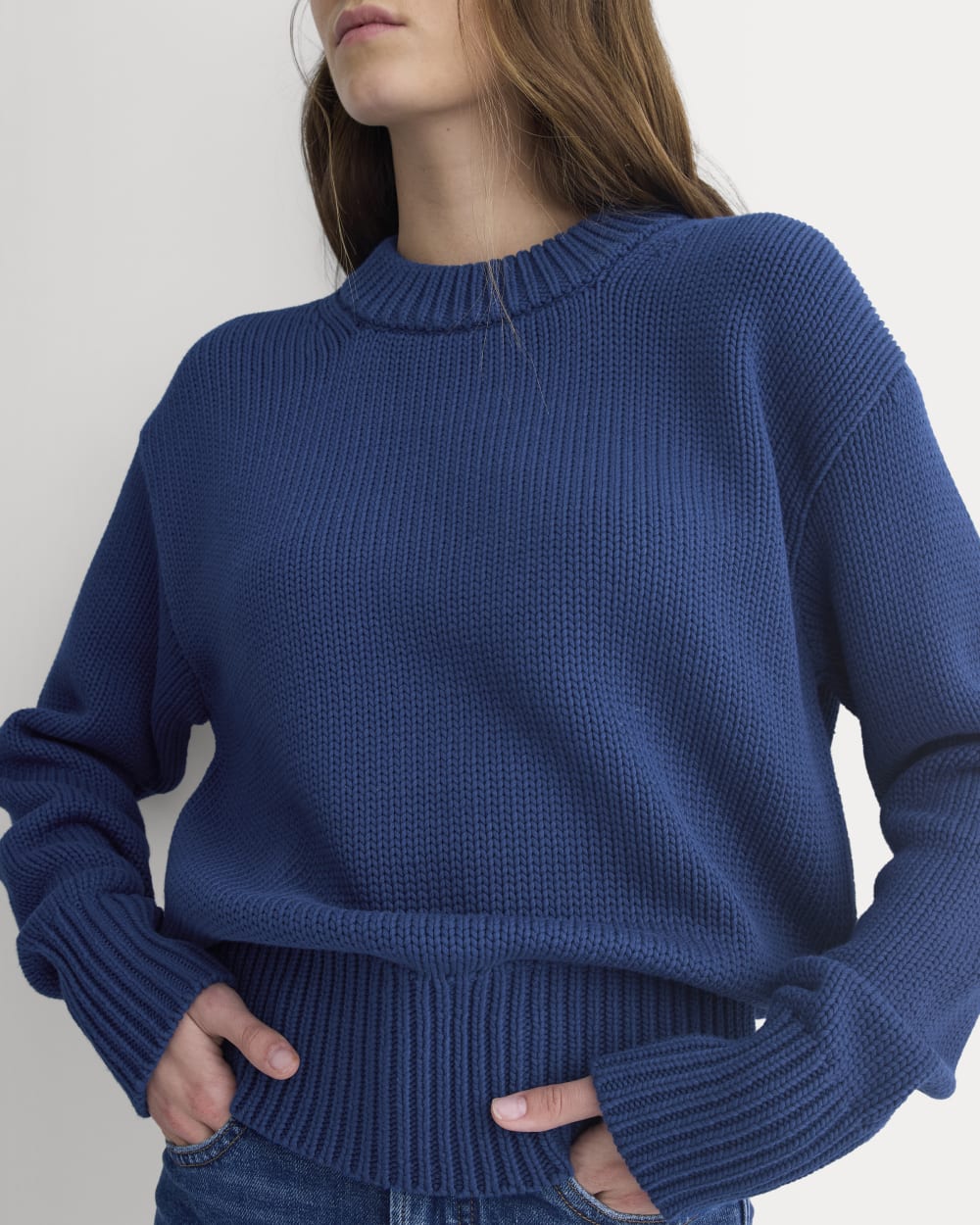 Oversized Cocoon Crew in Elevated Cotton | Estate Blue - Image 4