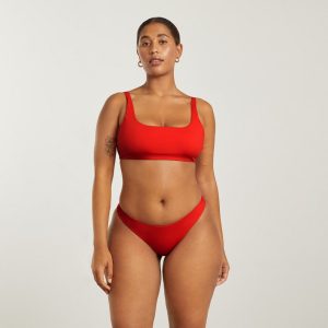 Alternative view of The Thigh-High Bikini Bottom | Bright Red