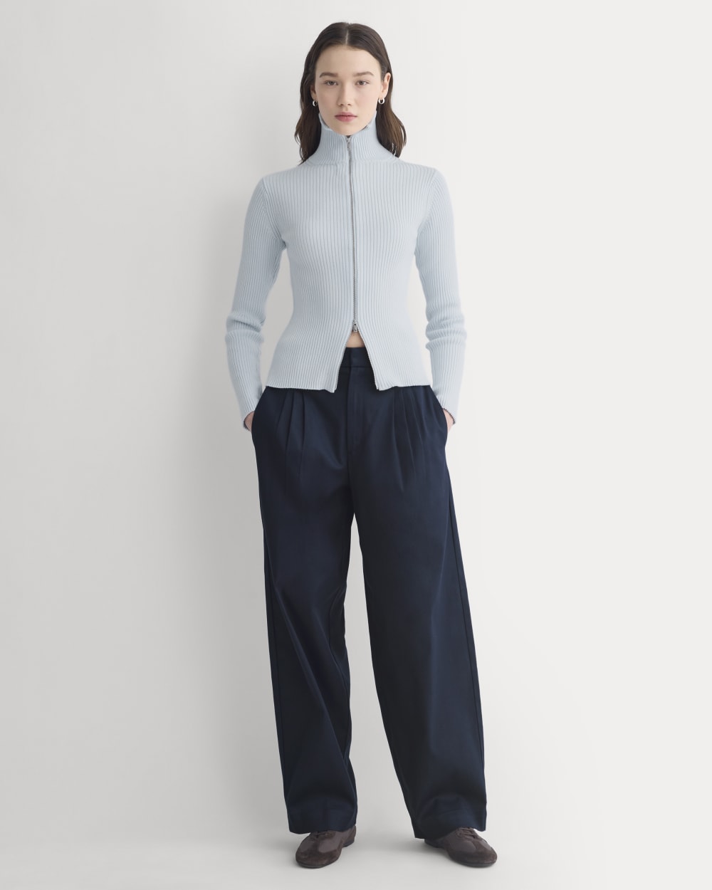 Full-Zip Ribbed Jacket in Everyday Cotton | Skywriting - Image 3