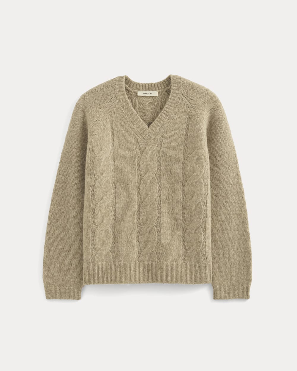 Cloud Cable V-Neck Sweater | Heathered Oatmeal - Image 2