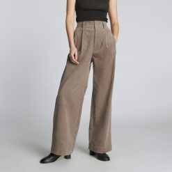 The Corduroy Way-High® Drape Pant | Taupe Grey