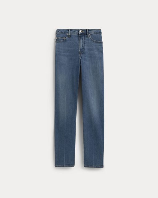 Alternative view of The High-Key Stovepipe Jean | Mid Indigo