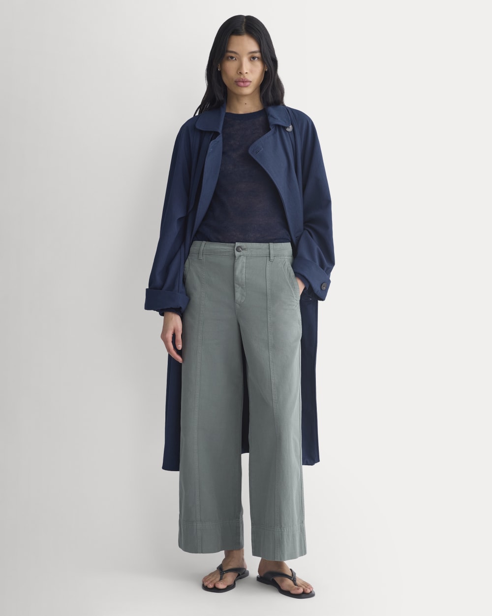 Seamed Wide-Leg Pant | Agave Green